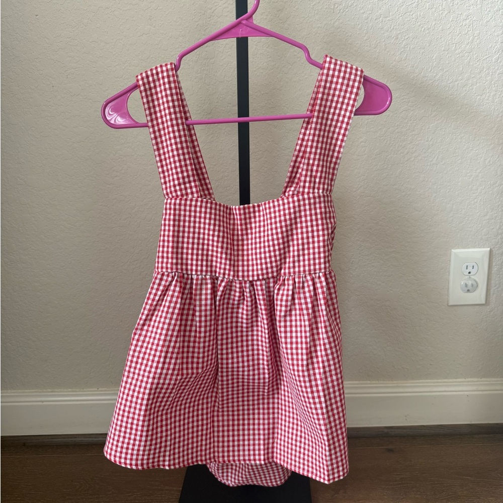 Red Gingham Pinafore Shirt